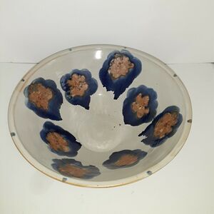 Artist Signed Stoneware Serving Bowl Hadley?